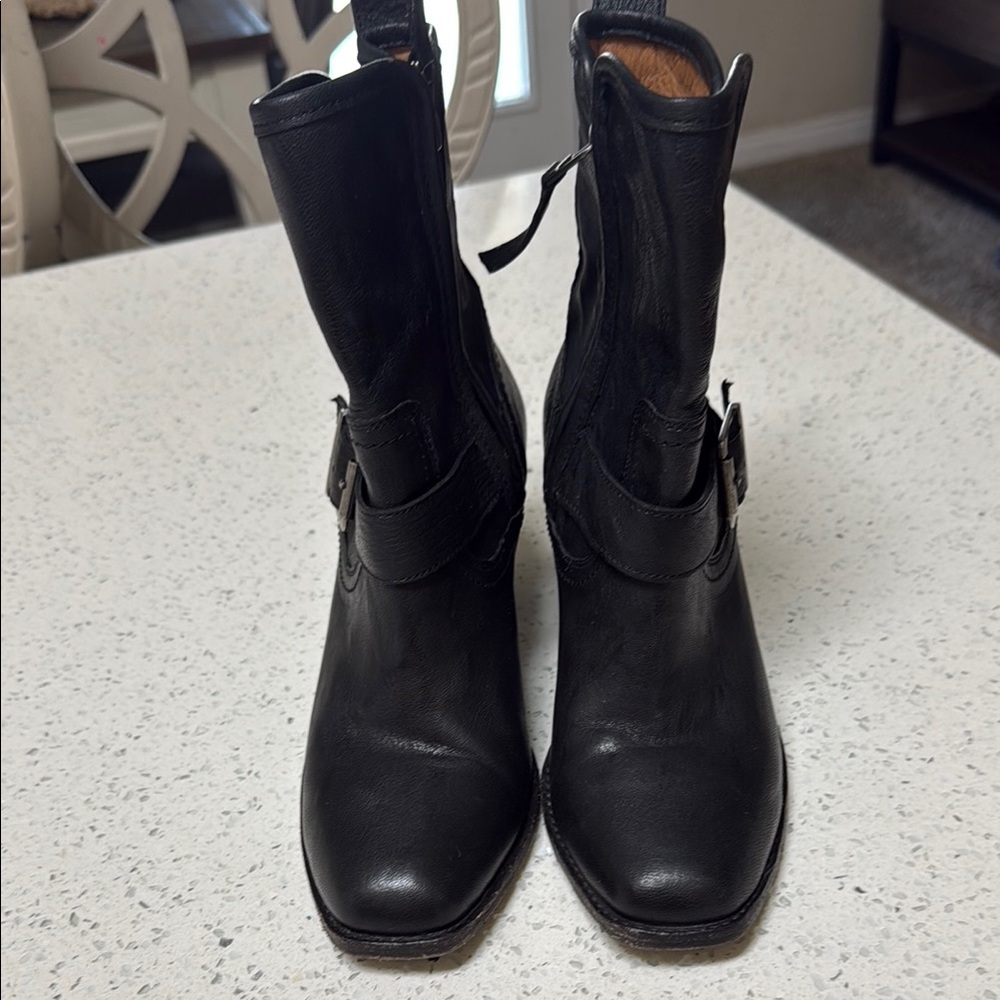 Trask Black Combat & Moto Boots Premium Leather Style - Picture 1 of 16